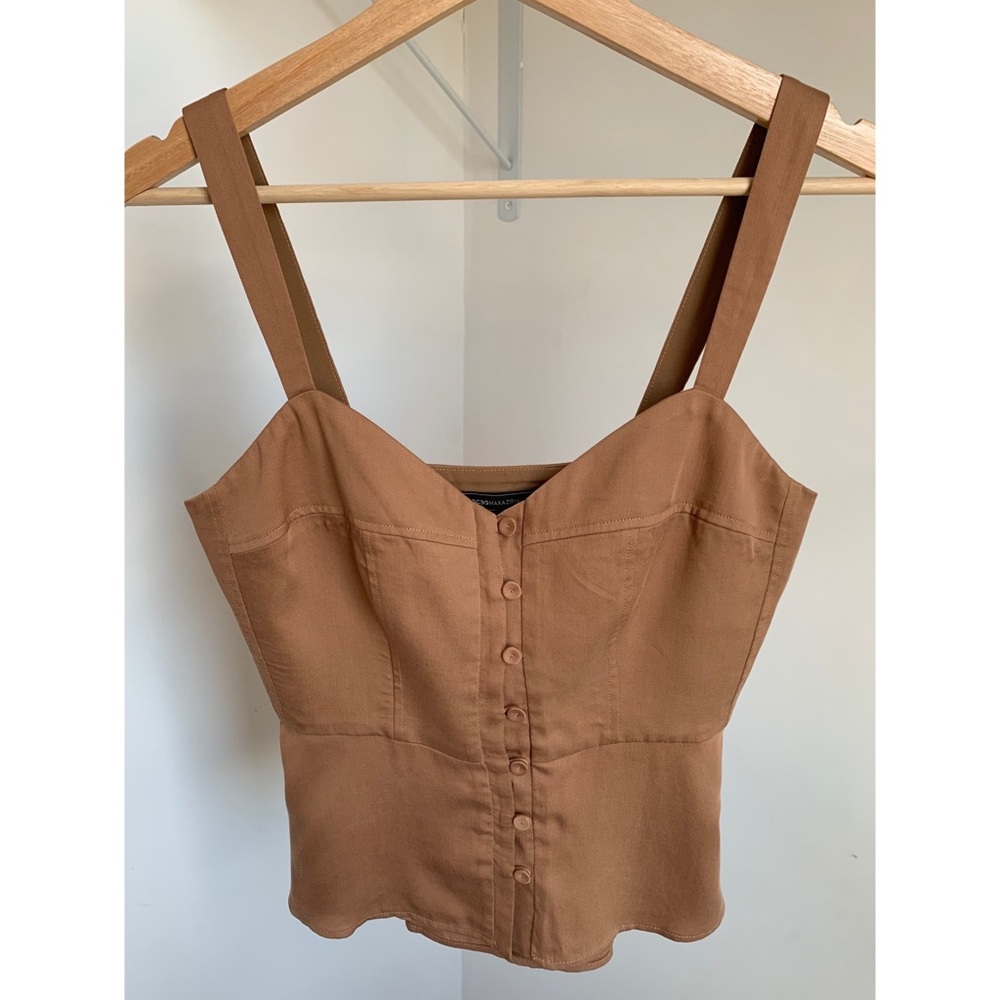BCBGMAXAZRIA • XS • ‘Jonesy’ Button Up Peplum Tank Top